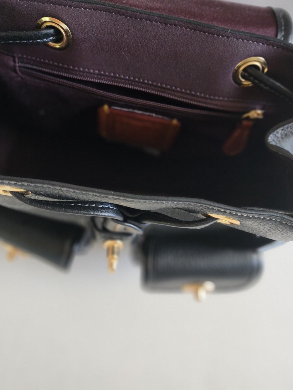 Coach Hadley Black Pebbled Leather Mini Backpack with Gold-Tone Hardware - Picture 4 of 6
